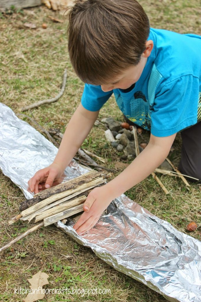 Child building a dam.