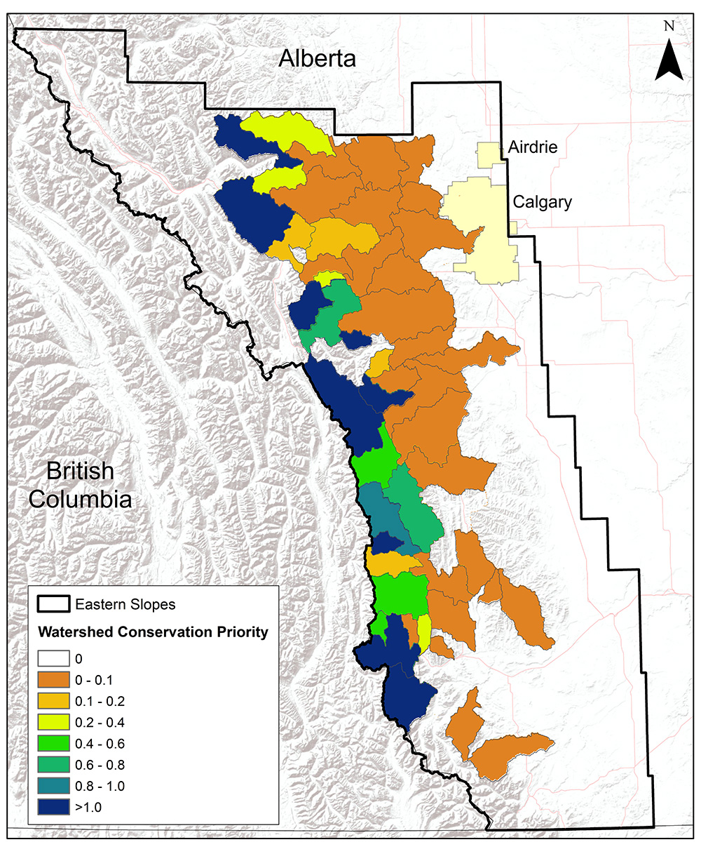 Figure of Water Conservation Priority in the Eastern Slopes