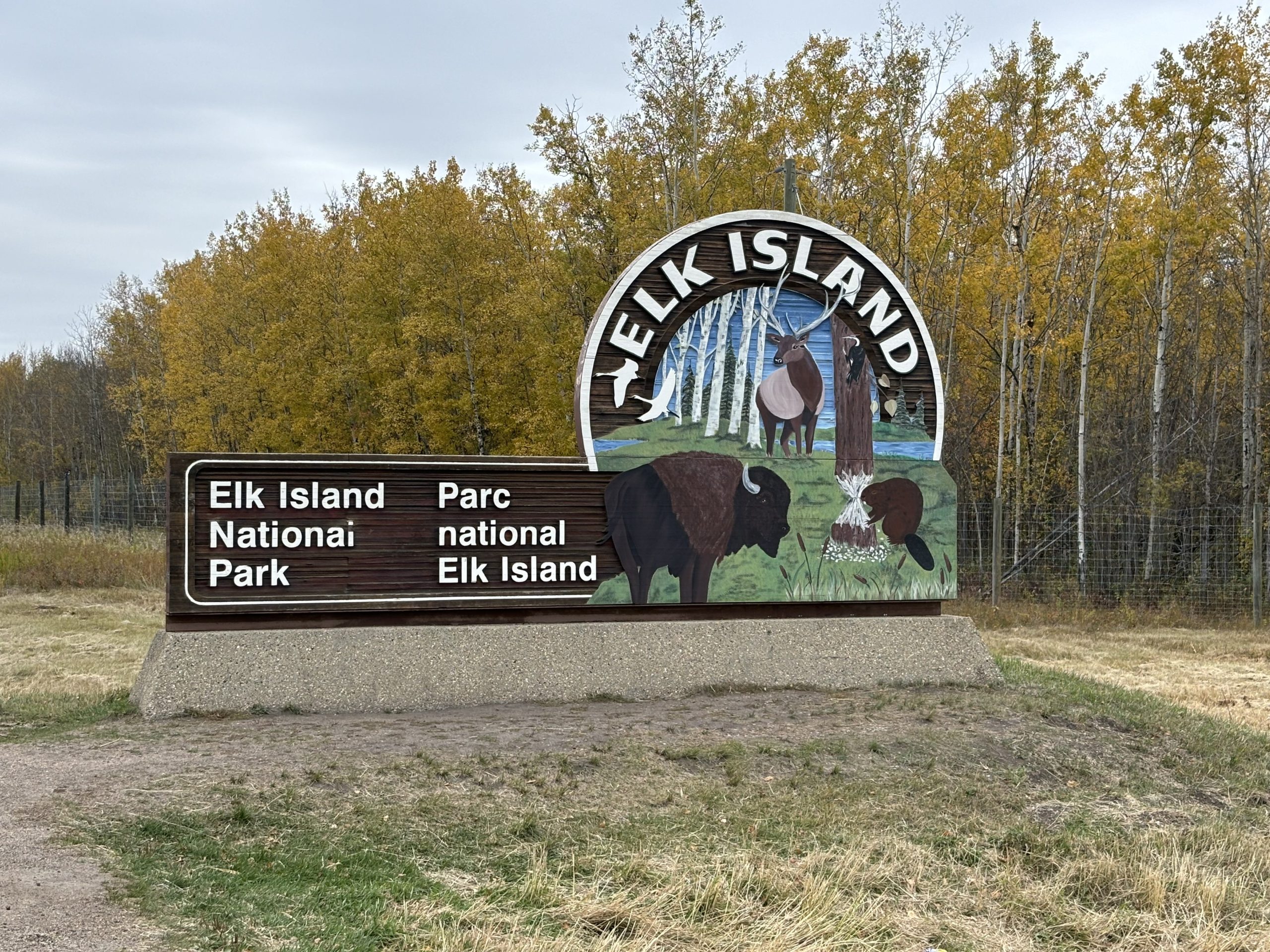 The Elk Island National Park sign offers a hint of what kinds of animals you might see! NICK CARTER