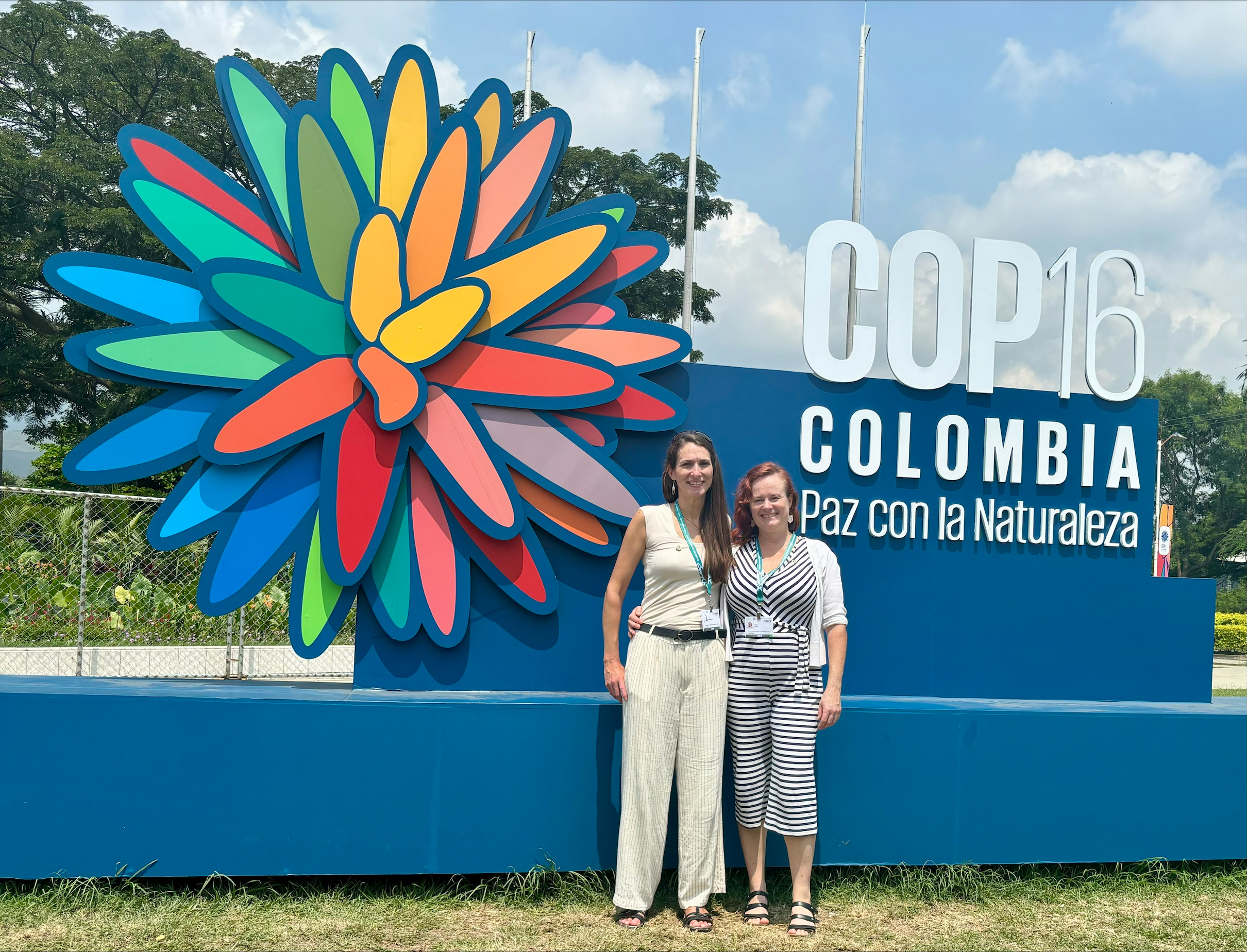 The author, right, and CPAWS Southern Alberta Executive Director Katie Morrison at COP16 in Cali, Colombia.